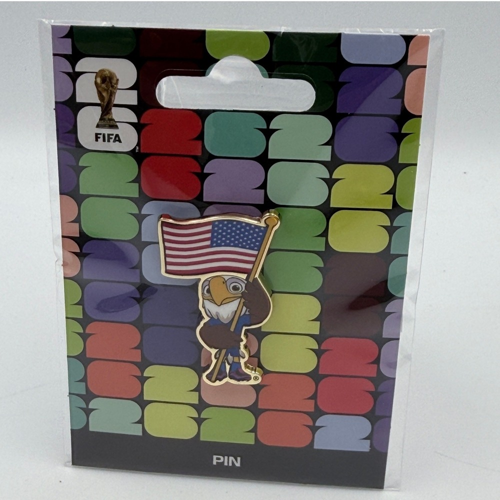 FIFA‎ World Cup 2026 Pin OS USA Eagle Mascot Flag Enamel F26-PN-0027-US-A